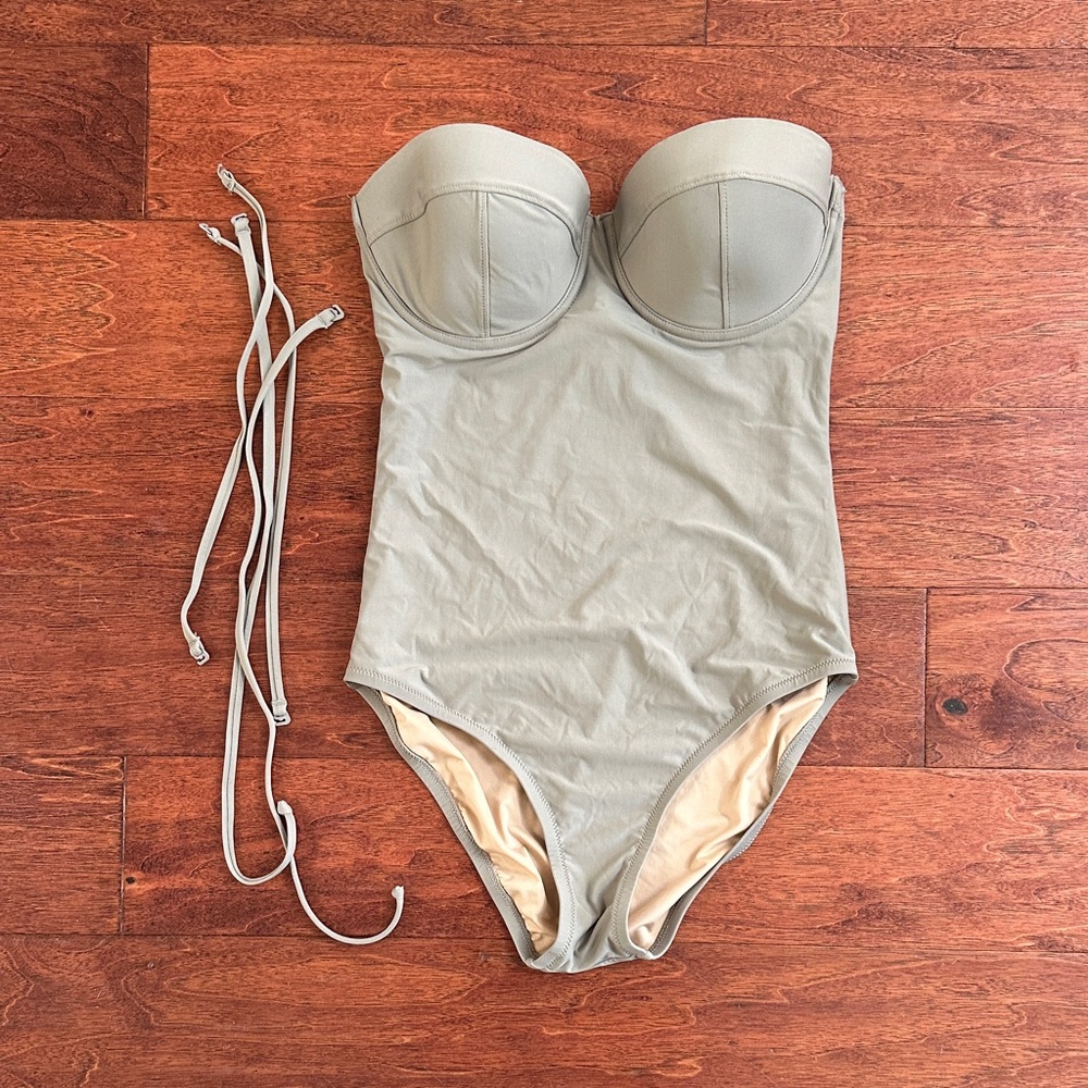 NWOT. J. Crew Gray Women's One Piece Swimsuit